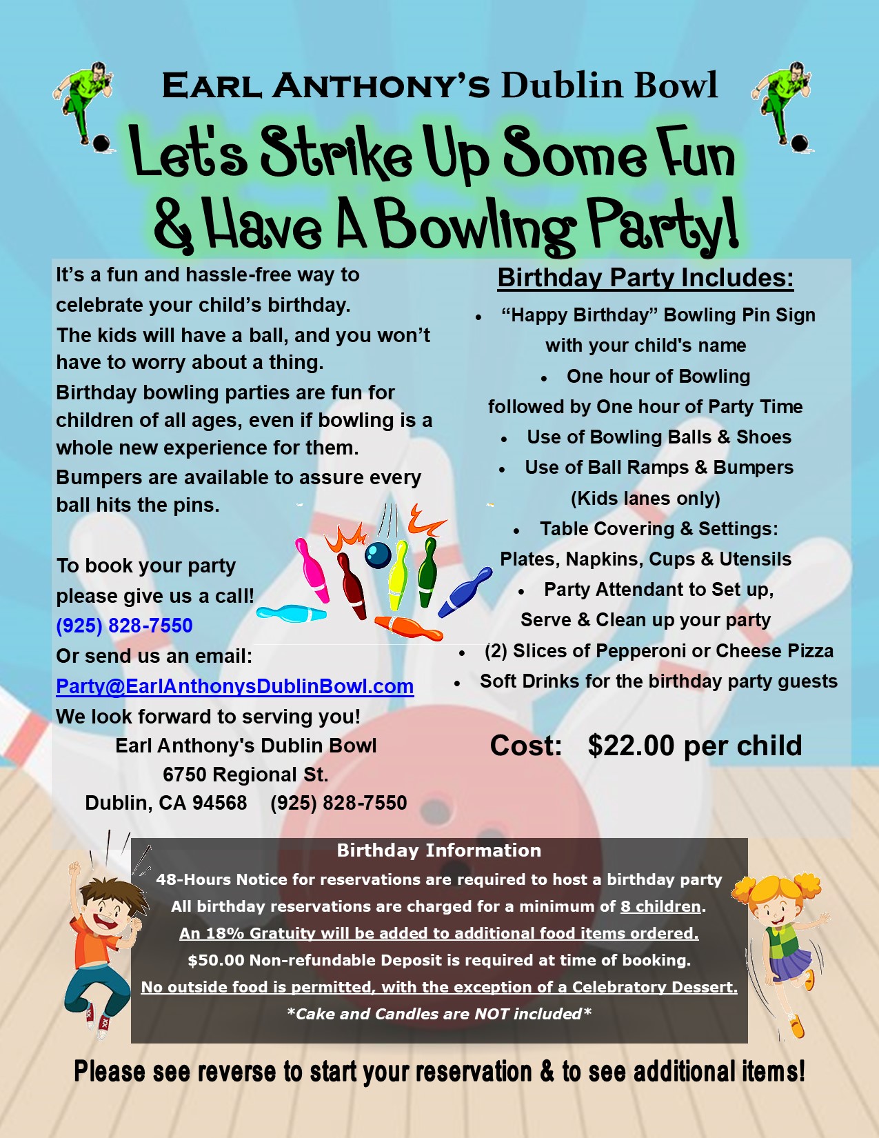 Birthday Parties | Earl Anthony's Dublin Bowl | CA, 94568
